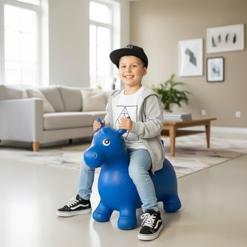 Bouncy Horse - Birthday Gift for 2 Year Old Hopper Horse Inflatable Jumping Animal with Pump (Single) - Image 6
