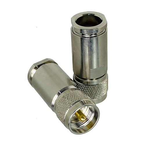 Conector macho UHF PL259 con abrazadera contra fallos en cable RG5 6