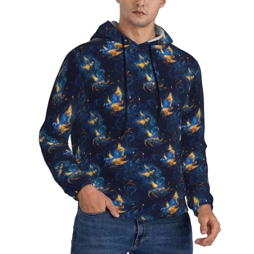 Hoodies For Men - Starry Blue Bird Print Long Sleeve Casual Men'S Hoodies & Sweatshirts Pullover With Pocket