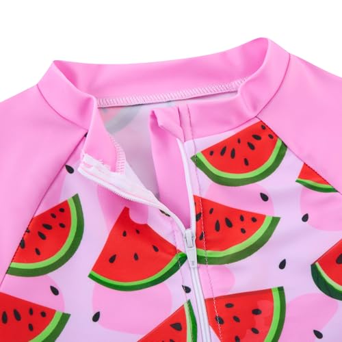 Image of Funnycokid Girls Swimsuit Kids Bathing Suit Rashguard Swimwear Long Sleeve 3 Piece Toddler 3-7 Years