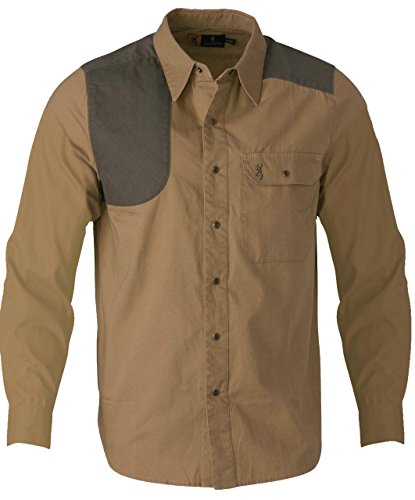 Browning Austin Shooting Taupe/Loden Long Sleeve Shirt, X-Large