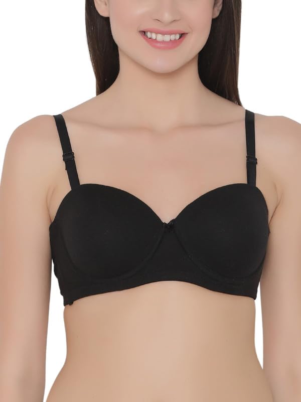 clovia Women Cotton Spandex Solid Padded Full Cup Underwired T-Shirt Bra-picture-32