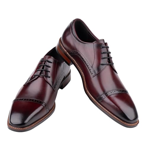 Premium Men's Genuine Leather Oxford Dress Shoes - Handcrafted Formal Business Lace-Up Shoes for Office & Professional Occasions2