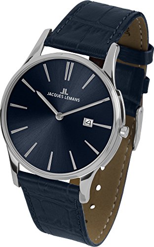 Preisvergleich Produktbild JACQUES LEMANS Damenuhr London Lederarmband massiv Edelstahl 1-1937C
