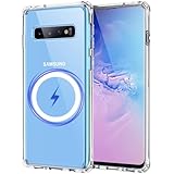Pemuyak for Samsung Galaxy S10+ Plus Case 6.4 inch,with 200% Stronger Magnetic, Anti-Yellowing Military-Grade Protection Shockproof Anti-Scratch Skin-Friendly Case for Galaxy S10+ Plus, Clear
