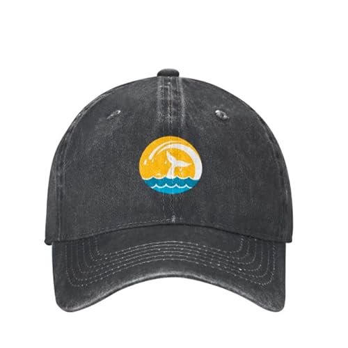 Klyji Whale Tail Out Baseball Caps For Men Adjustable Size, Yellow Blue Cap Womens Baseball Hat Distressed Washed, Cotton Cap Novelty Whale Logo Unisex Dad Hat For Running Workouts #TOP3