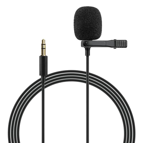 Inefala Micrófono de Coche Externo con Conector de 3,5 MM para Estéreo de DVD y Bluetooth de Coche, Plug and Play, Micrófono de Solapa Lavalier para Radio de Coche, Cable de 3.5 Metros