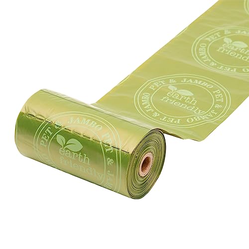 JAMBO PET Saquinhos Higiênico Cata Caca, Eco Green, Kit com 4 Rolos de 20 Un Cada, Refil Resistentes