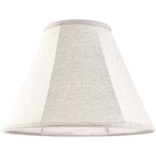 GOSO Lamp Shades Set of 2 Small- 6\" Top x 13\" Bottom x 9.8\" High - Beige Linen Bell Lampshades Spider Fitter Replacement Lamp Shade for Table Lamps Floor Lamps -Assembly Required