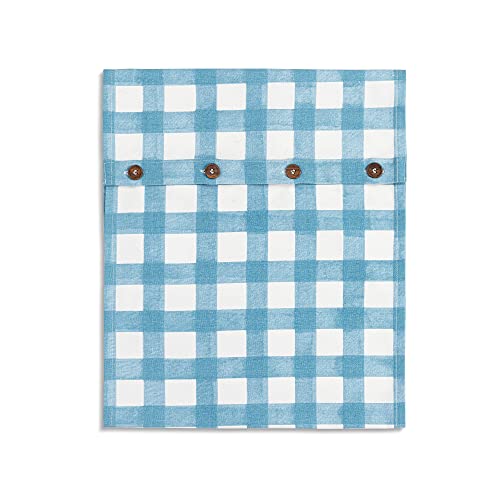 Demdaco Blue Gingham Plaid 16 X 40 All Cotton Infinity Loop Kitchen Hand Dish Towel #TOP20