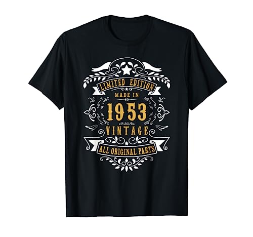 69 Años 69 Cumpleaños Hecho Nacido en 1953 Hombres Mujeres Idea Camiseta