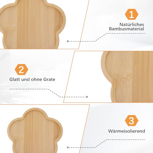 4 Stück Mosaik Bastelset Kinder，Bambus Untersetzer ，Tabletts mit Hohlem Boden Werden für Kunsthandwerk, Untersetzer, Kerzen, Wohnzimmerdekorationen(Flower Shaped)