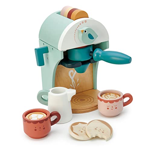 Tender Leaf Toys Kaffeemaschine (Holzspielzeug, Material Holz, Kinderspielzeug, fördert die Feinmotorik, Bunt) 7508225