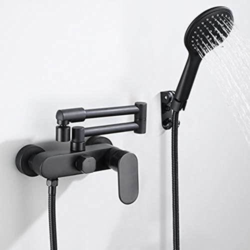 Robinet de baignoire pliant mural noir pour optimiser l'espace bain