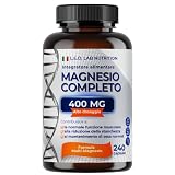Magnesio Completo 400mg 240 Capsule - Magnesio Complex 5 in 1 per la Normale Funzione Muscolare e alla Riduzione della Stanchezza e dell'Affaticamento