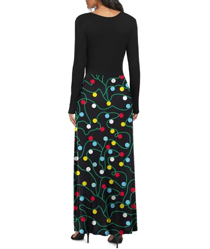 Image of LILBETTER Women Long Sleeve Deep V Neck Loose Plain Long Maxi Casual Dress