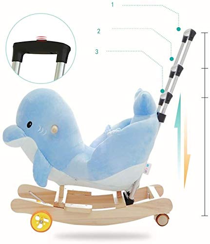 ZHANGYUEFEIFZ Schaukelpferd Plüsch Schaukeltier Pferd Rocking Pferd Kinder Delphin Stuhl Baby Trojan Spielzeug Geschenk… – Bild 5