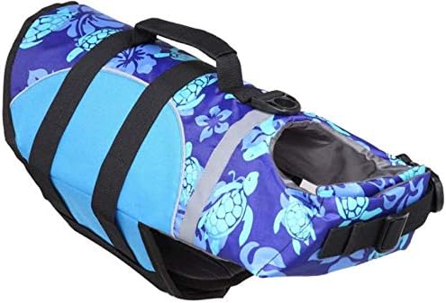 xmwm Raincoats for Dogs Pet Dog Life Jacket Summer Dog Swinwear Turtle Shark Prints Cute Dog Life Vest for Small Medium Large Dogs Blue Sml@Blue_M,Blue,Small