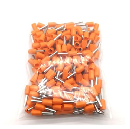 100Pcs Tube Insutated Cord End Terminals Electrical Crimp Terminal Wire Connector E1506 E1508 E1510 E1512 Wire Cable Ferrules VE(Orange,E1510)