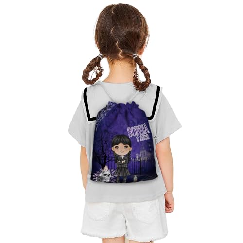 Mochilinha Bag Infantil Personalizado com Nome e Idade Wandinha Aquarela (Mochilinha 20x30, Unidades, 01)