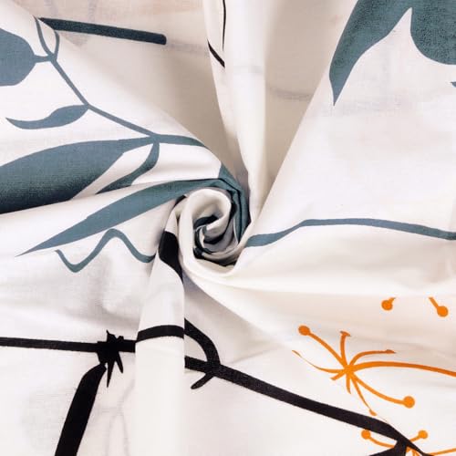 Story@Home Bedsheet for Double Size Bed | 186 TC | White | Printed | 1 Piece Cotton bedsheet for Double Size Bed with 2 Pillow Covers (225 x 250 cm) Perfect for Home Decor & Gifting | Cotton bedsheet