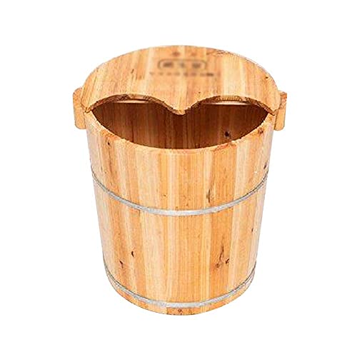 Balde de madera para spa de pies con tapa y aislamiento