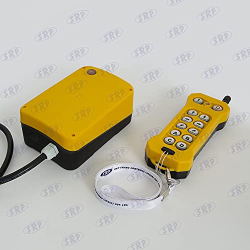 Image of SRP Single Speed Crane Wireless Radio Remote Control 6 Push Button Switch Industrial Channel Electric Lift Hoist Radio Switch Receiver (10+2) Button- 24V AC