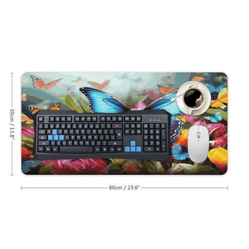 Pad Mouse Grande Colorido con Diseño Floral y Mariposas miniatura 2