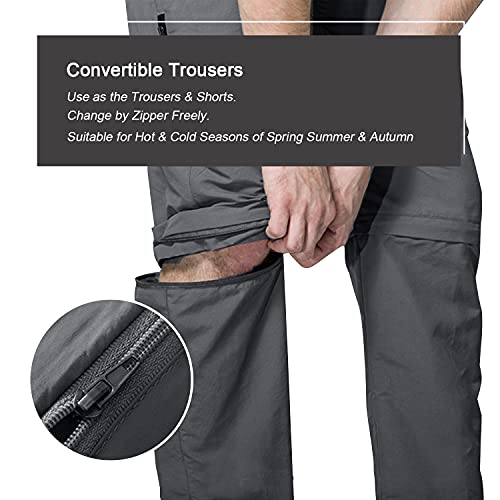 LHHMZ Mens Outdoor Hiking Trousers Convertible Breathable Lightweight Quick Dry Trousers Shorts Casual Walking Climbing Cycling Trousers - Image 2