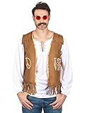 100% Poliéster DEGUISE TOI Chaleco Hippie Hombre - XL