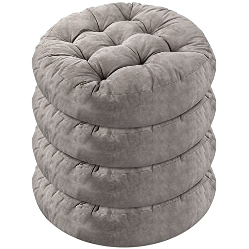 Qunclay Set Of 4 Chair Cushions Floor Sitting Pillows 22 Inches Seat Outdoor Bench Round Soft Pad With Ties For Adult Kids Patio Dining Living Room Office School Restaurant Canteen Supplies #TOP19