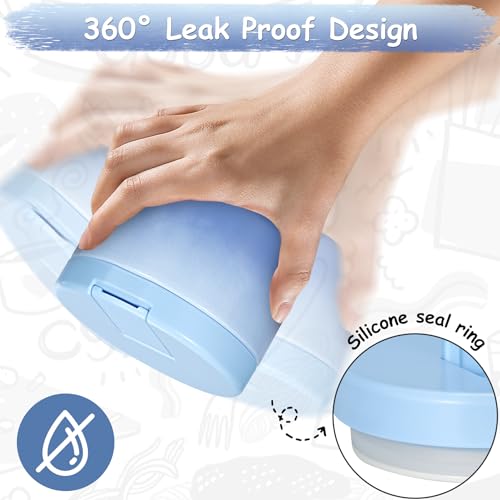 12oz Insulated Vacuum Food Jar with Buckle Lid Wide Mouth Soup Thermo for Hot Food Kids Leakproof Stainless Steel Lunch Container (Gradient Blue, 12OZ)