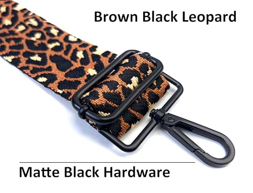 Image of Purse Strap Replacement for Crossbody Bags & Handbags | Premium Webbing with Matte Black Hardware Clip-On Installation Adjustable Length Comfortable Wide Guitar Style Strap