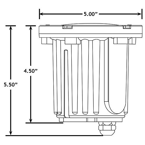 Lumen Logic 12V Brass In-Ground Well Light (Open Top) With 5W 2700K Mr16 Led Bulb #TOP6