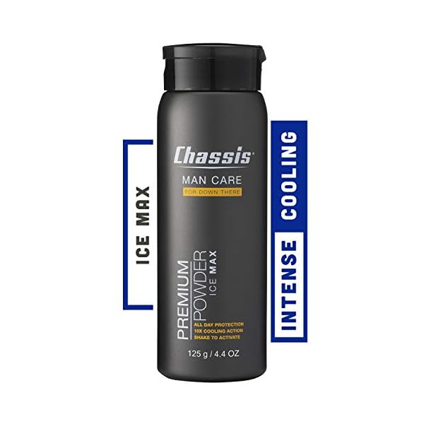 Chassis-Premium-Ice-Max-Talc-Free-Body-Powder-for-Men-All-New-w-Max-Cooling-Sensation Chassis Ice Max Premium Body Powder for Men, Odor-Absorbent, Anti-Chafing, Talcum-Free, Menâs Hygiene Comfort Powder, Natural Ingredient Ball Deodorant for Men, Original Fresh Scent
