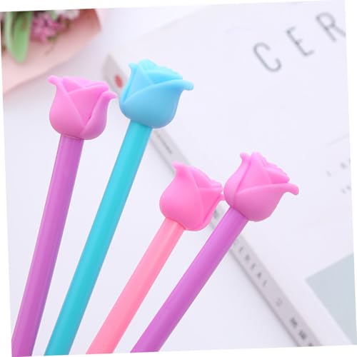 SHOWERORO 12 bolígrafos gel en forma de rosa punta fina 0.5mm miniatura 6