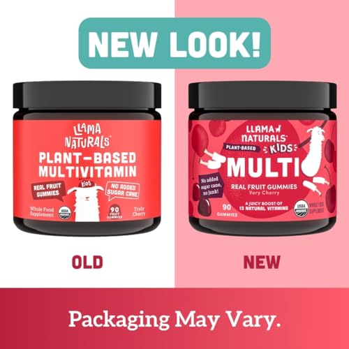 image for Llama Naturals Real Fruit Gummy Vitamins for Kids, No Added Sugar Cane