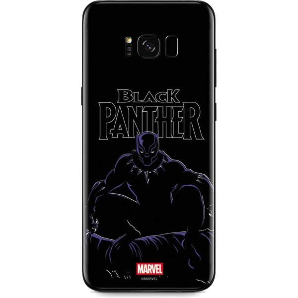 Skinit Decal Phone Skin Compatible with Galaxy S8 - Officially Licensed Marvel Black Panther Night Time Watch Design