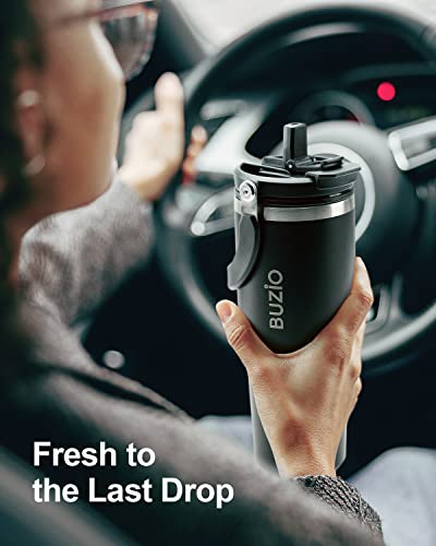 Buzio 30 Oz Tumbler With Handle, Insulated Tumbler With 2-In-1 Lid And Straw, Stainless Steel Vacuum Insulated Iced Coffee Tumbler Cup Water Bottle For Water, Iced Tea Or Coffee, Smoothie #TOP5