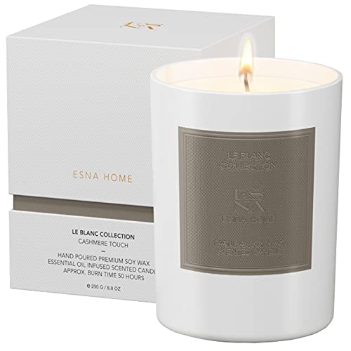 Esna Home Leblanc Mount Fuji Luxury Aromatherapy Scented Candles | Essential Oil All Natural Soy Candles Meditation Gifts For Women | 8.8Oz 50 Hours Votive White Candle | Decor For Home Scented #TOP8
