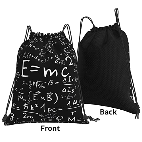 Mathematical Equation Drawstring Backpack Gym Bag for Women Men String Cinch Bag Lightweight for Shopping Travel Sport Yoga - Image 4