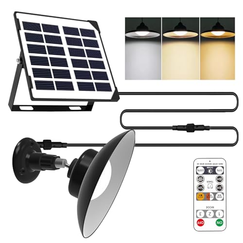Lampe solaire avec télécommande, 3 températures de couleur, suspension solaire IP65, pour extérieur et intérieur
