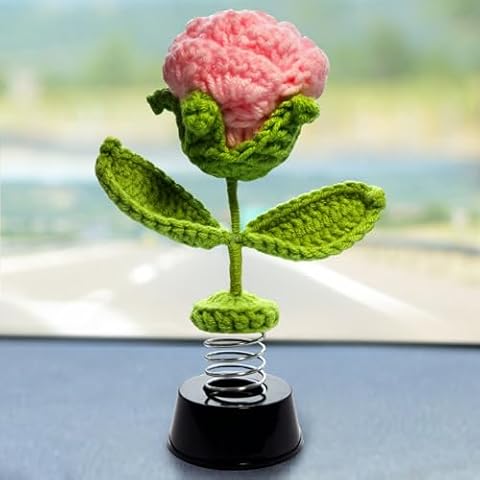 KIAYOO Pink Rose Dashboard Bobble Head Cover