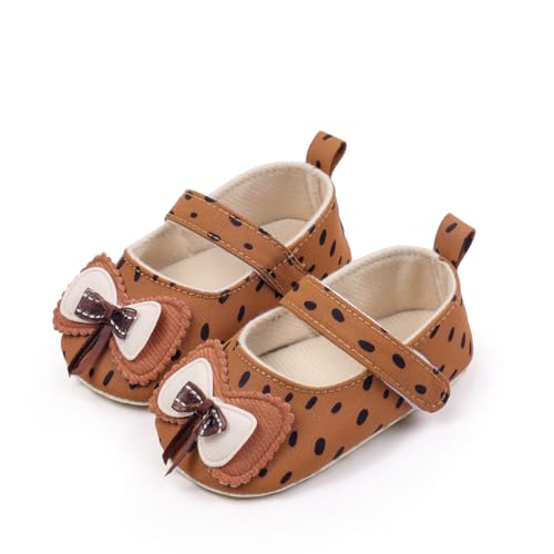 Infant Baby Girl Shoes Baby Mary Jane Flats Princess Bowknot Wedding Dress Shoes Crib Shoe for Newborns, Infants, Babies, and Toddlers