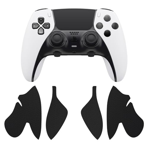 playvital Adhesive Grip for PS5 Edge Controller Stickers Grips Handle Skin Rubber Non-Slip for PS5 Edge Wireless Joystick-Black
