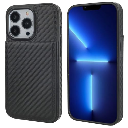 Image of KIHUWEY Compatible with iPhone 13 Pro Case Wallet with Credit Card Holder, Premium Leather Magnetic Clasp Kickstand Heavy Duty Protective Cover for iPhone 13 Pro 6.1 Inch (Carbon Black)