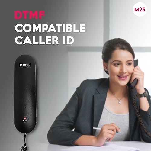 Beetel-M59-Caller-ID-Corded-Landline-Phone-with-16-Digit-LCD-Display-Adjustable-contrast10-One-Touch-Memory-Buttons2Ways-Speaker-PhoneMusic-On-HoldSolid-Build-QualityClassic-Design-BlackM59