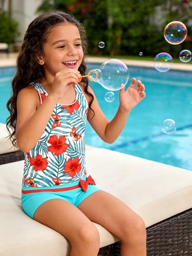 Image of Belovecol Girls Swimsuits Two Piece Tankini Bathing Suits Boyshort Summer Beach Swimwear 4-16Y Removable Bra Pads Above 12Y