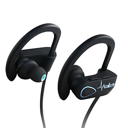 AUDIRE Black Wireless S-396 Bluetooth Headphones with IPX7 Waterproof Technology and Passive Noise Cancellation