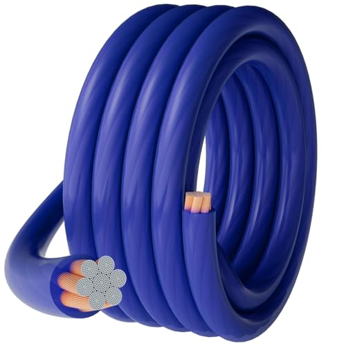4 Gauge 4 AWG 20 Ft Blue Power/Ground Wire Cable, True Spec Transparent Flexible Soft Touch Welding...